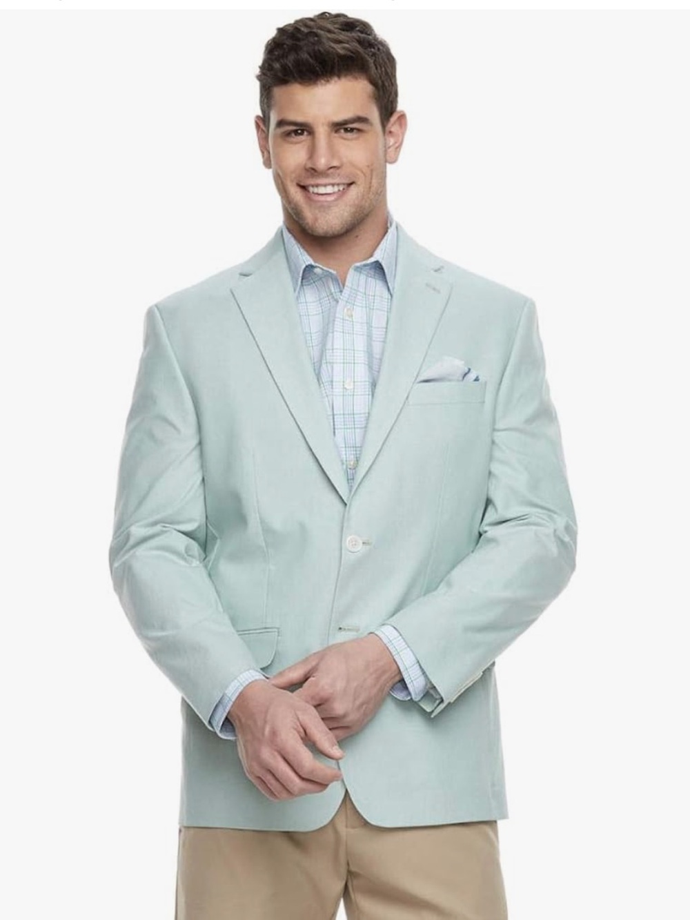 NWT Chaps Men's Size 46 Regular Mint Stretch Sportscoat Blazer Jacket